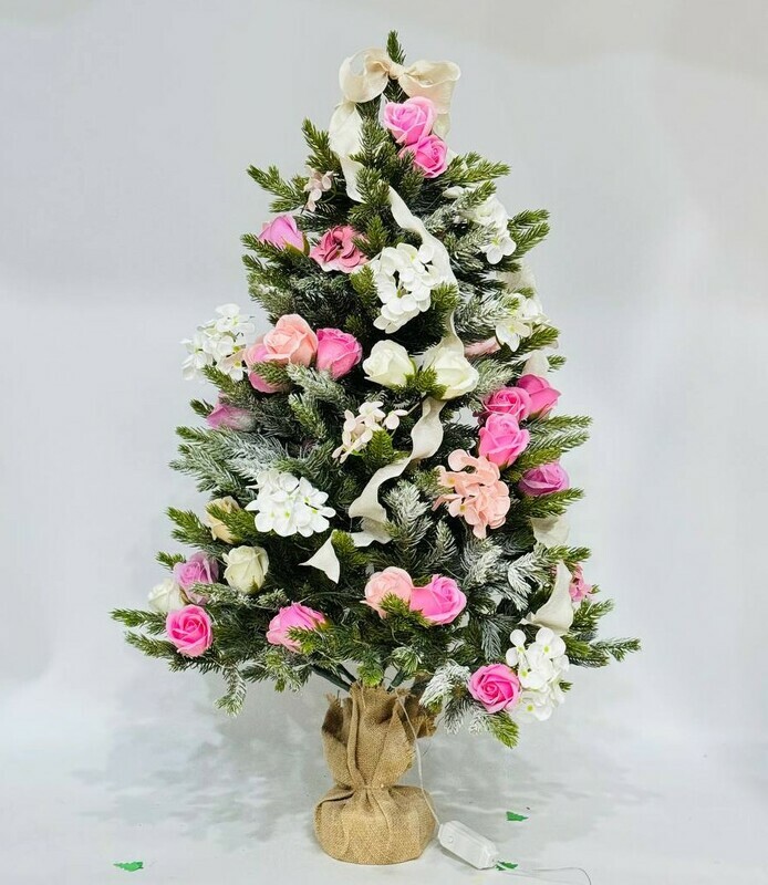 Новогодняя ёлочка из искусственного нобилиса 90 см. Ёлка рождественская с подсветкой, стандартный