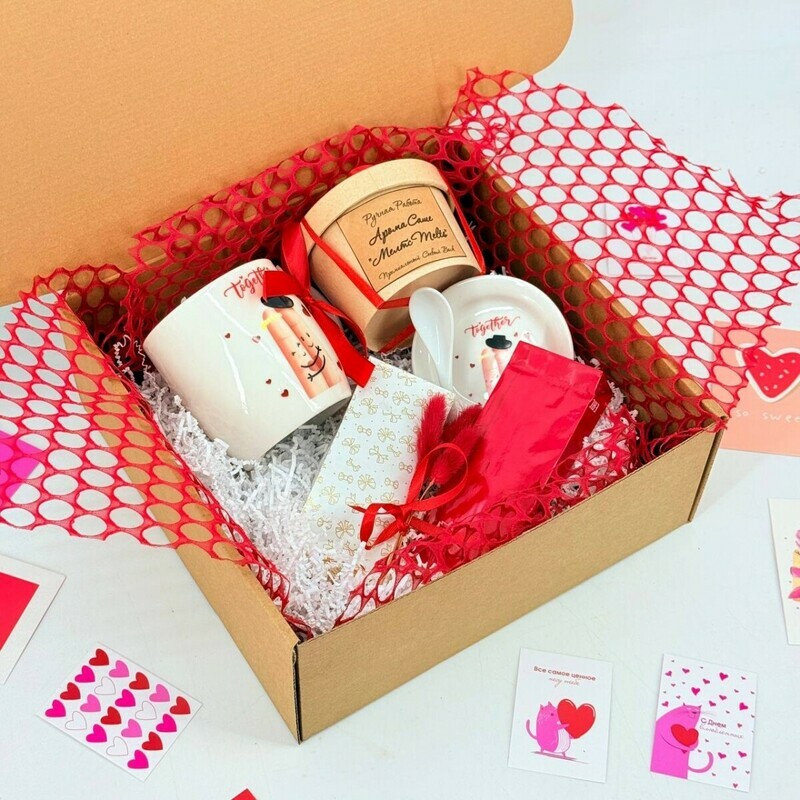 Подарок любимой девушке. Чайный набор с керамической кружкой и арома саше мелтс, стандартный