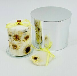 Подарочный набор. Дизайнерская ботаническая свеча и арома саше ручная работа