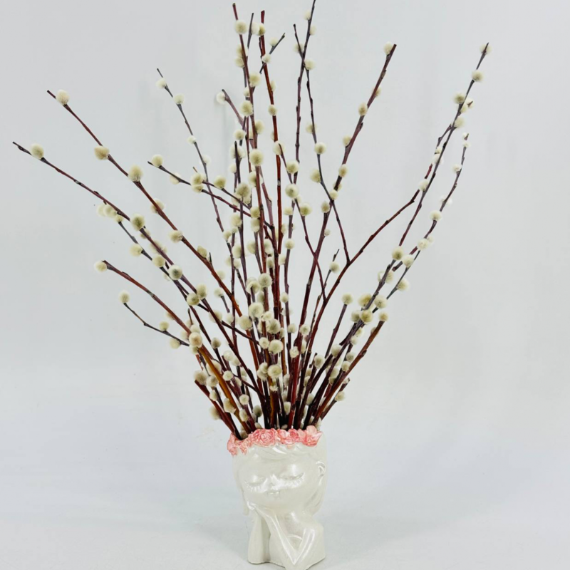 Pashal_naya kompozitciya v vaze ruchnoj rabote devochka angel. ZHivaya verba. Verbnij buket, standart