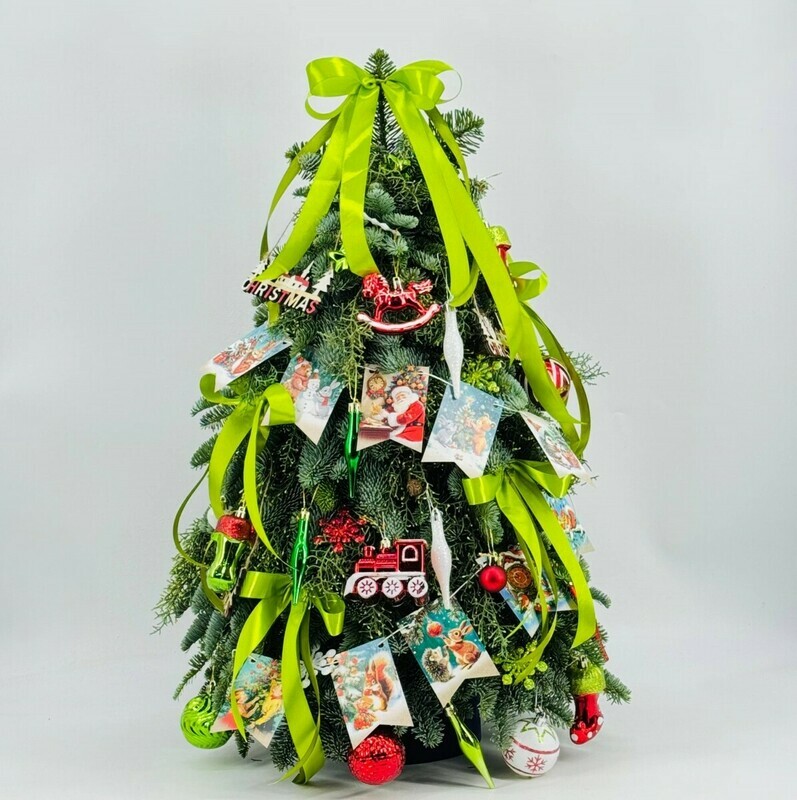 Novogodnyaya yolochka 80 sm ruchnoj raboti iz natural_nogo zhivogo nobilisa. Retro yolka kak v SSSR, standart