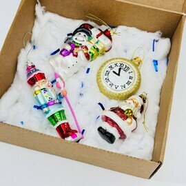 Steklyannie yolochnie igrushki kak v SSSR ruchnoj raboti. Novogodnij dekor. Nabor №9