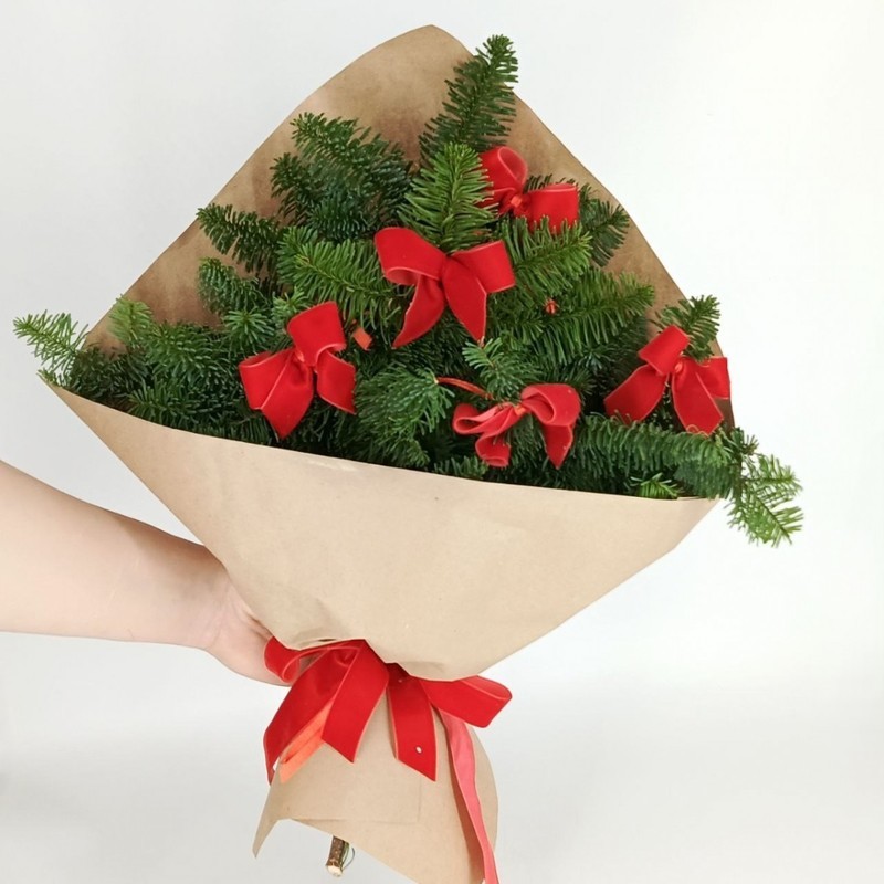 Хвойный букет из натурального нобилиса, стандартный