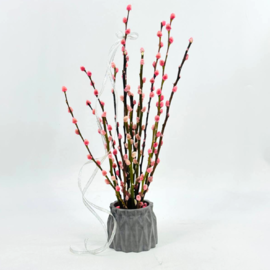 Верба живая крашеная в вазе. Пасхальный букет декор. Вербный букет