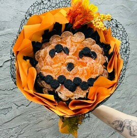 Сладкий съедобный букет из мармелада на Хэллоуин. Подарок на Хеллоуин