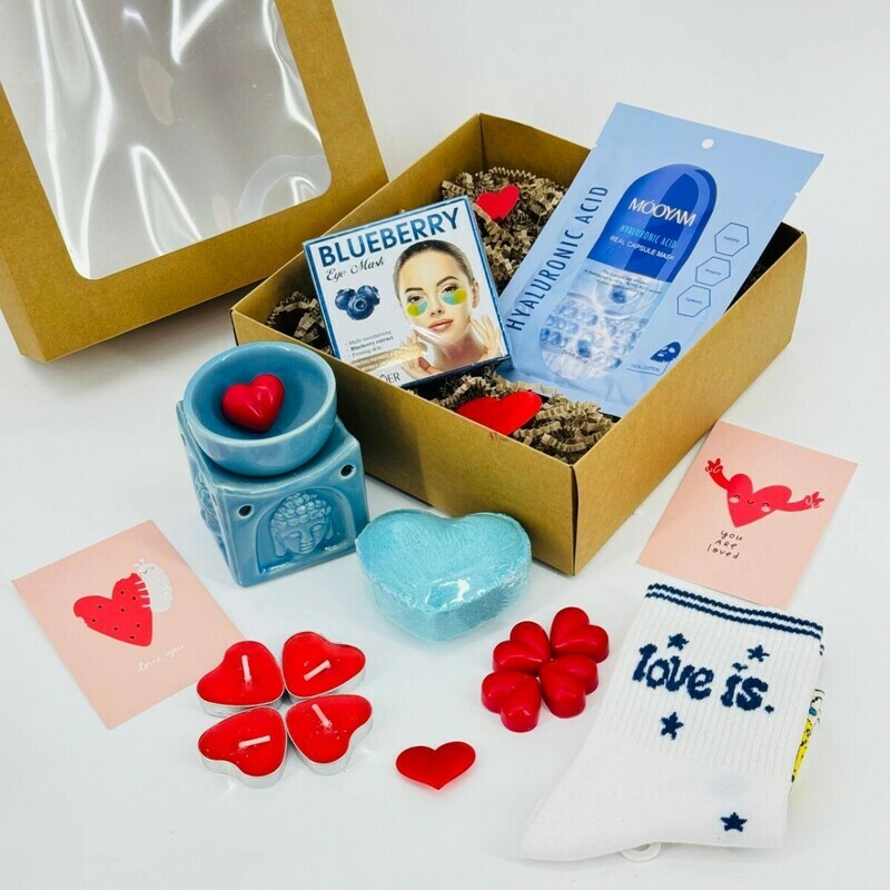 Подарочный набор спа бьюти бокс для девушки. Арома лампа, саше мелтс, бомбочка для ванны, стандартный