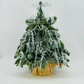 Naryadnaya novogodnyaya yolochka 60 sm iz vetok zhivogo nobilisa s sosul_kami