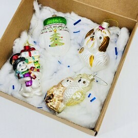 Набор стеклянных винтажных игрушек, как в СССР.  Новогодний декор для ёлки. Набор №6