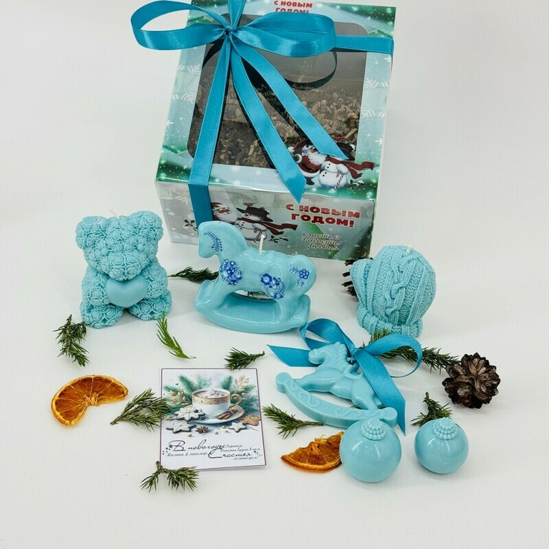 Podarochnij nabor svechej ruchnoj raboti. Podarok na Novij god, standart