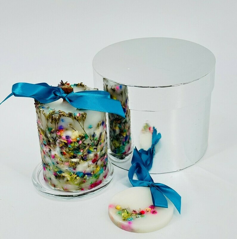 Подарочный набор. Премиальная ботаническая свеча из соевого воска и арома саше ручной работы, стандартный