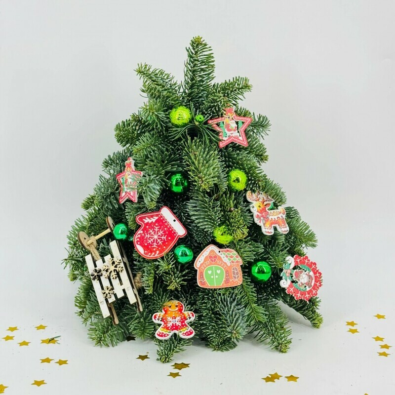 Новогодняя ёлочка 35 см ручная работа из веток живого нобилиса , стандартный