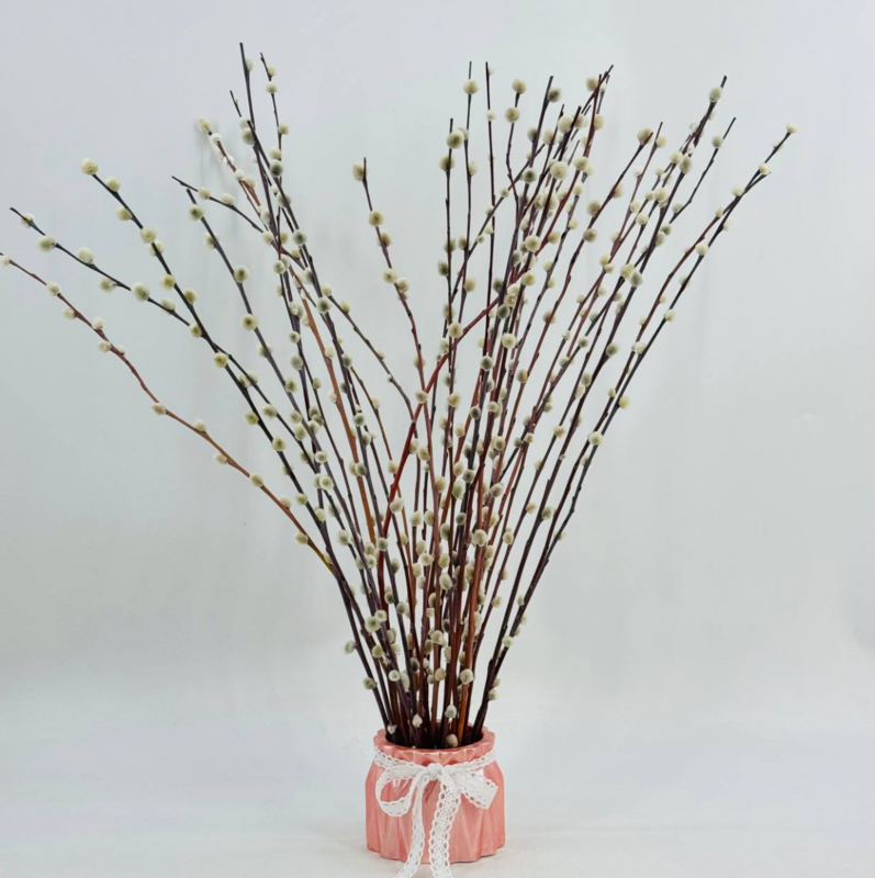 Verba zhivaya v vaze ruchnoj raboti iz gipsa. Pashal_nij buket. Verbnij buket, standart