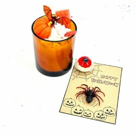 Svecha podarochnaya ruchnoj raboti na Hellouin. Podarok na Hellouin. Svechka inter_ernaya