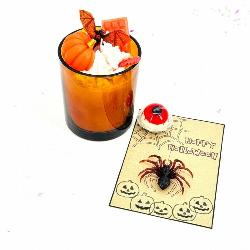 Свеча подарочная ручной работы на Хэллоуин. Подарок на Хеллоуин. Свечка интерьерная, стандартный