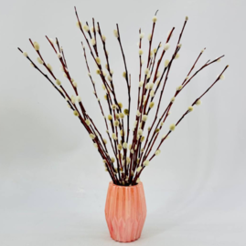 Верба живая красноталка 30 см в вазе из гипса ручная работа. Вербный пасхальный букет