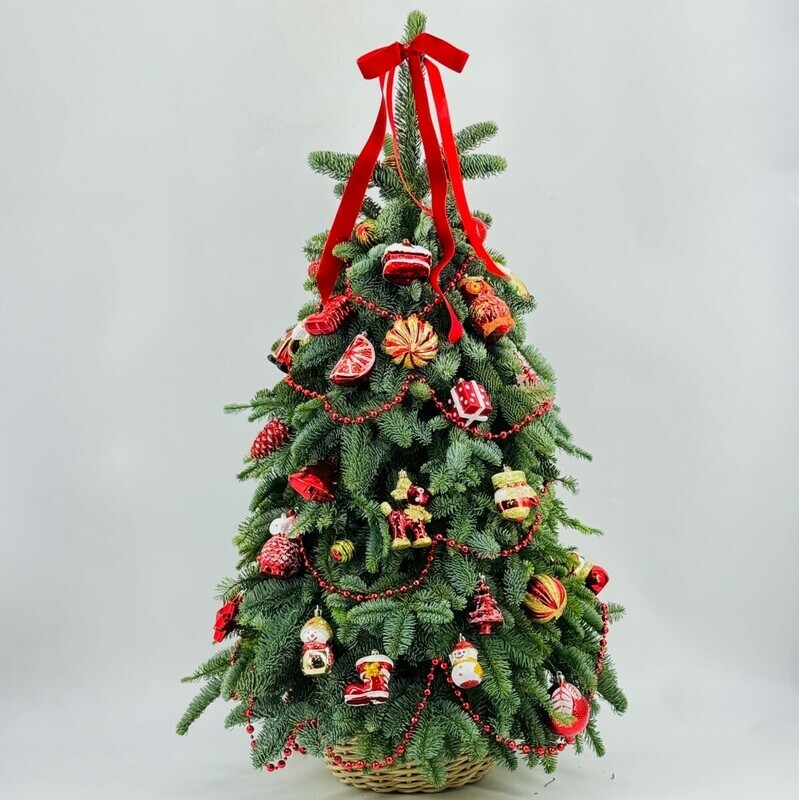 Винтажная ёлочка как в СССР 100 см ручной работы из веток живого нобилиса. Ёлка интерьерная, стандартный