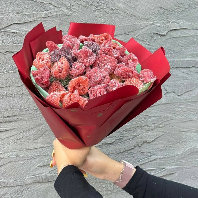 Букет из мармеладных роз. Сладкий съедобный букет. Вкусные цветы, стандартный