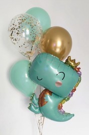 Композиция шаров на День рождения с дракончиком