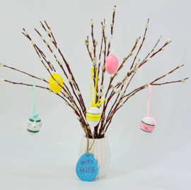 Пасхальный букет из вербы. Вербный букет. Живая верба красноталка 30 см в вазе. Пасхальный декор