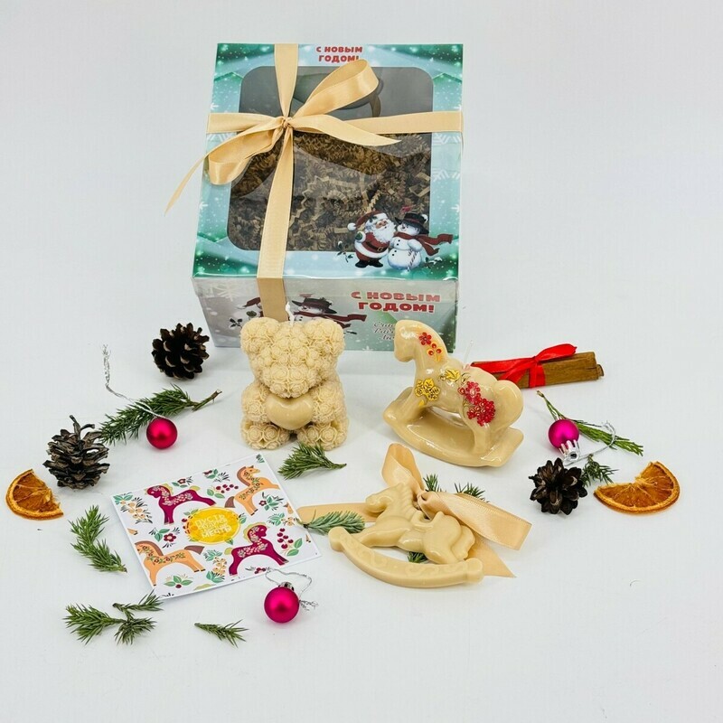 Подарочный набор свечей и саше ручной работы. Подарок на новый год, стандартный