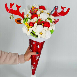 Новогодний букет сладкий рожок