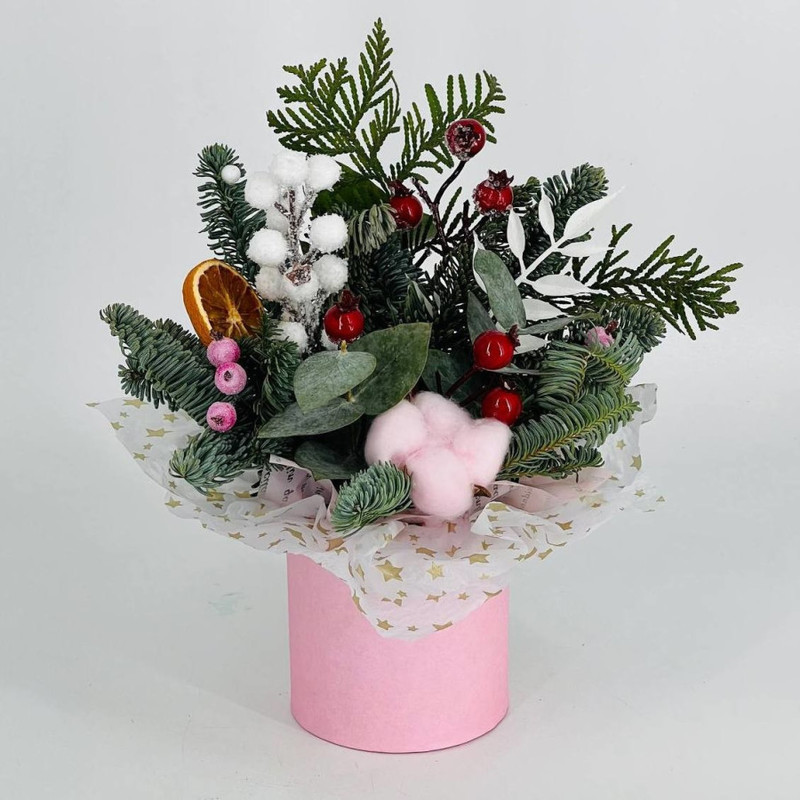 Novogodnij mini buketik iz zhivogo nobilisa, standart