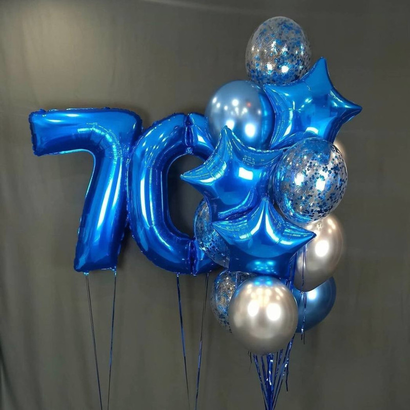 Vozdushnie shari na yubilej 70 let s tciframi, standart