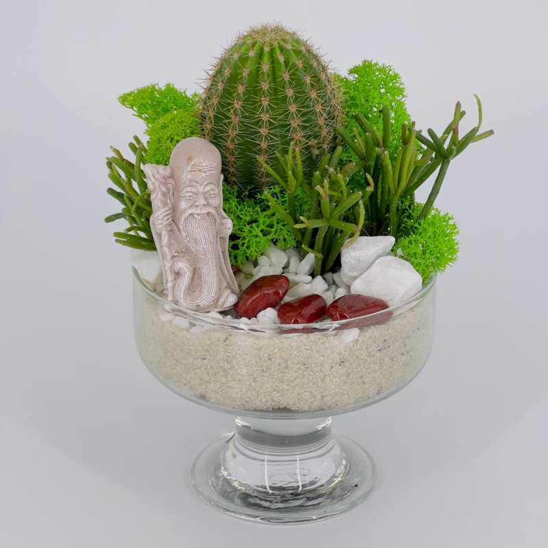 Мини сад флорариум с фигуркой Фукурукудзю, стандартный