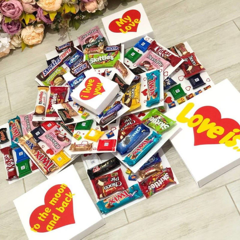 Коробка сюрприз 4 в 1. Сладкий подарок. Раскладушка, стандартный