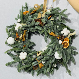 Венок на Новый год Рождество из нобилиса 60 см