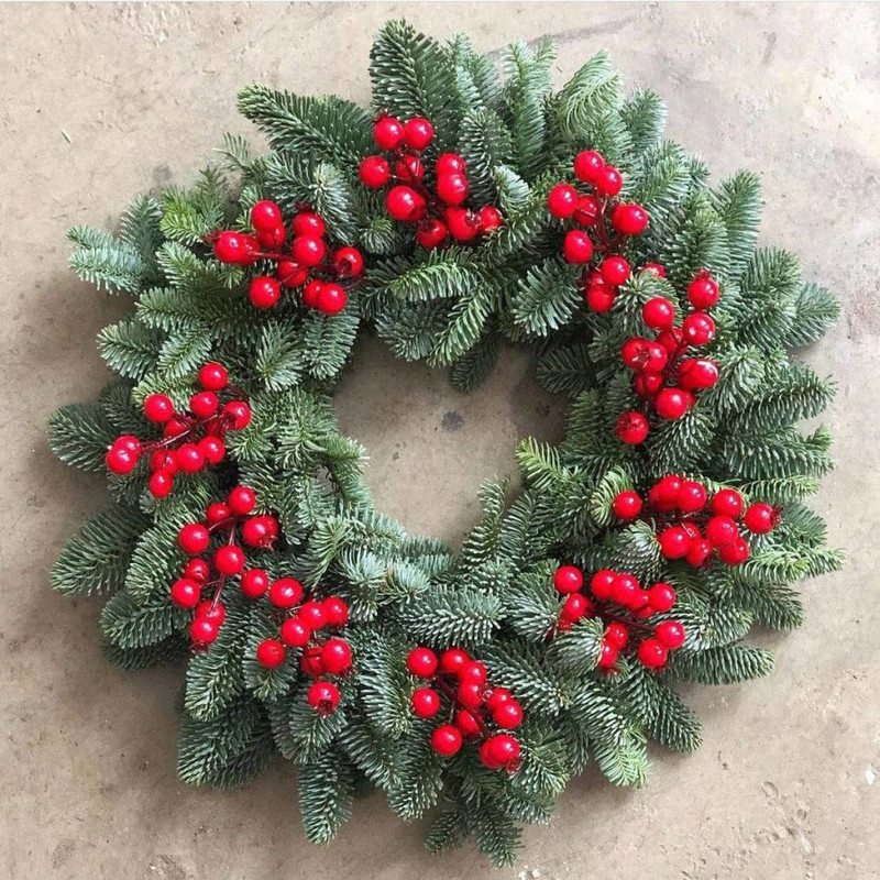 Rozhdestvenskij venok iz vetok natural_noj eli nobilis, standart