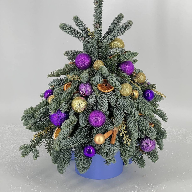 Интерьерная зимняя композиция ёлочка новогодняя 45 см. Ёлка из нобилиса, стандартный