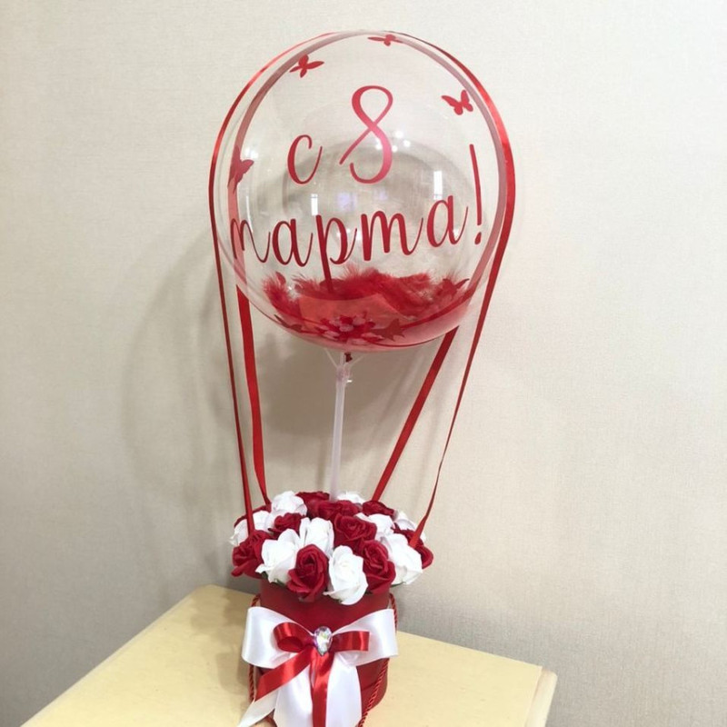 Букет из мыла на 8 марта. Букет с шаром баблс, стандартный
