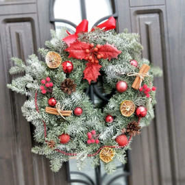 Рождественский венок 50 см из натурального нобилиса
