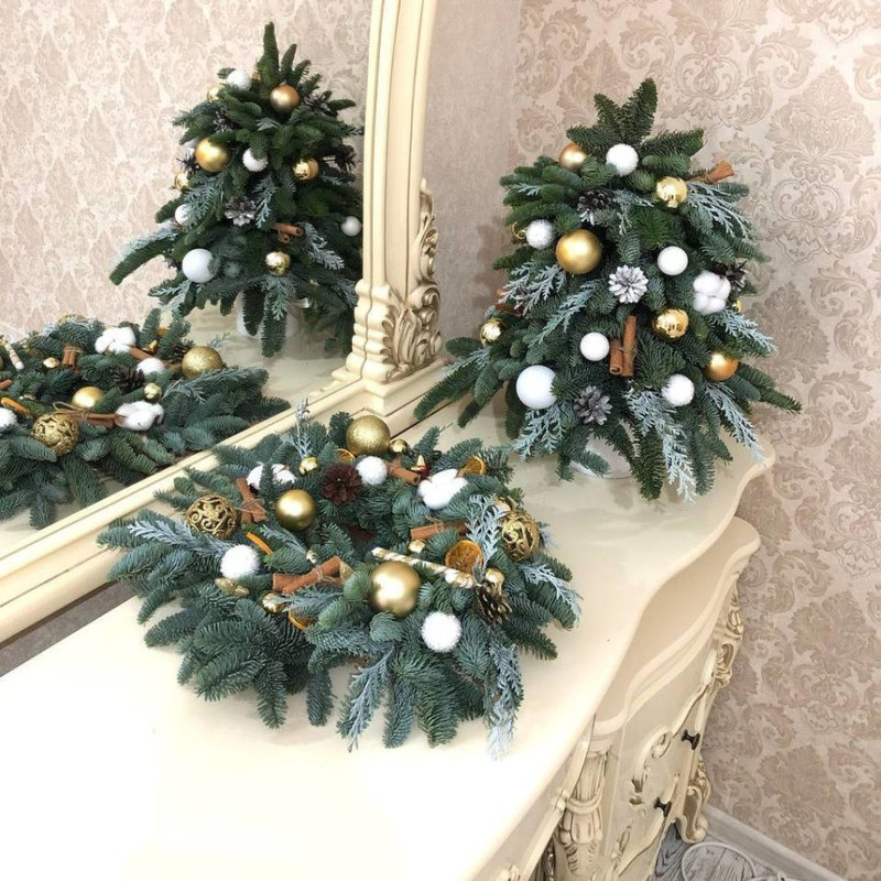 Новогодняя Елочка + Венок из натурального нобилиса, стандартный