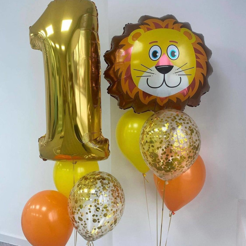 Набор шаров на год с шариком лев Симба, стандартный