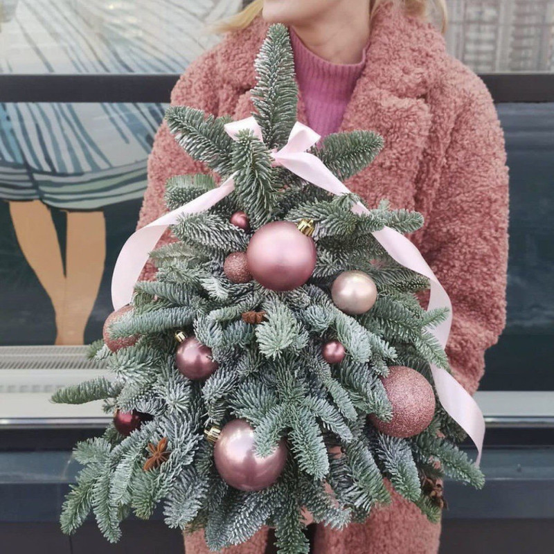 Мини ёлочка из живой хвои нобилис 40 см, стандартный