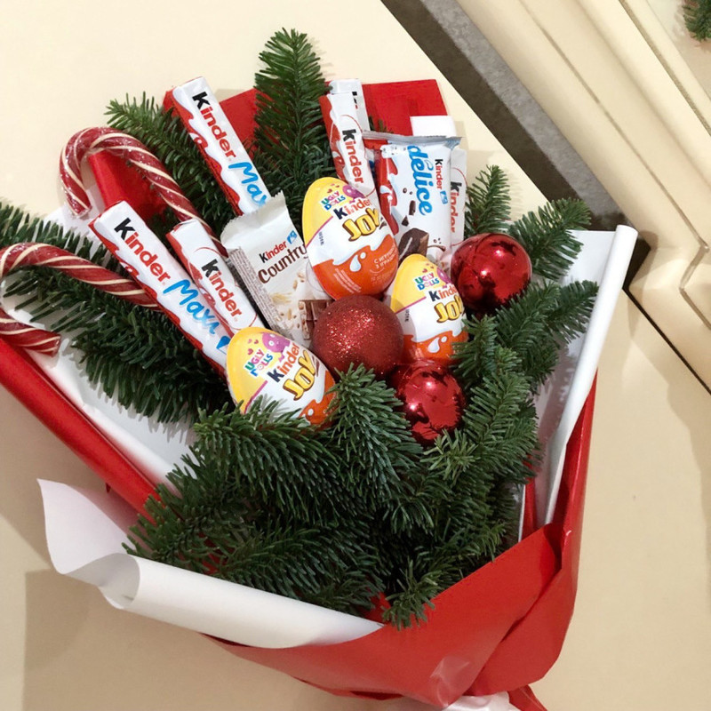 Buket iz nobilisa so sladostyami, standart