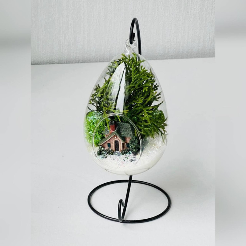 Novogodnij florarium na podvese, standart