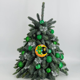 Новогодняя ёлочка ручной работы из натурального лапника нобилис 50 см с дракончиком