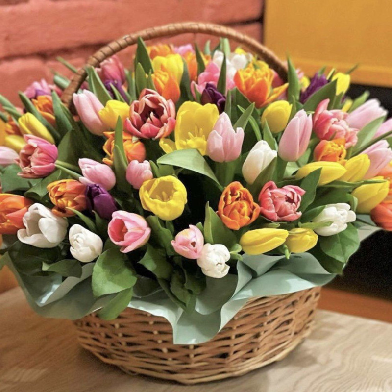 Корзина 151 тюльпан, стандартный