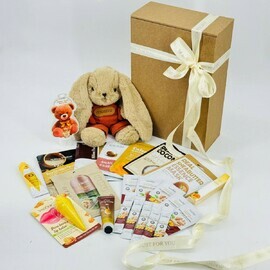 Подарочный набор косметики, бьюти бокс с мягкой игрушкой зайчик. Подарок на 14 февраля, 8 марта