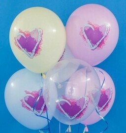 Nabor sharov s serdechkami 10 sht