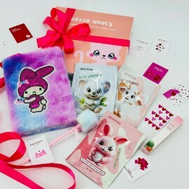 Подарочный набор, бьюти бокс с плюшевым блокнотом Куроми. Подарок для девочки, девушки