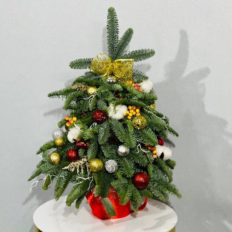 Novogodnyaya yolochka ruchnaya rabota iz zhivogo nobilisa 50 sm, standart