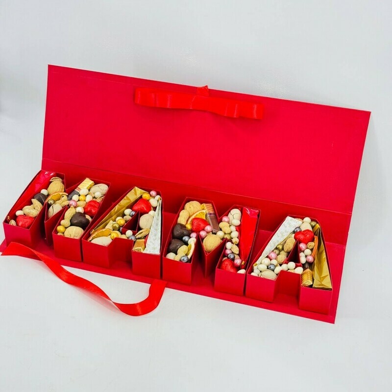 Подарок любимой маме. Чайный набор с орехами, шоколадками в коробке Мама. Подарок на 8 марта, стандартный