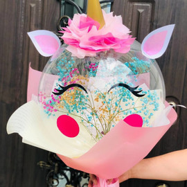 Гипсофила в шаре баблс. Единорожка