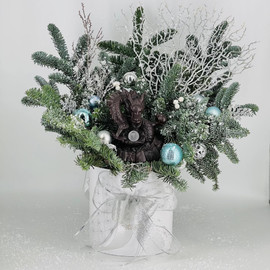 Подарок на новый год букет из нобилиса с держателем благовоний дракон