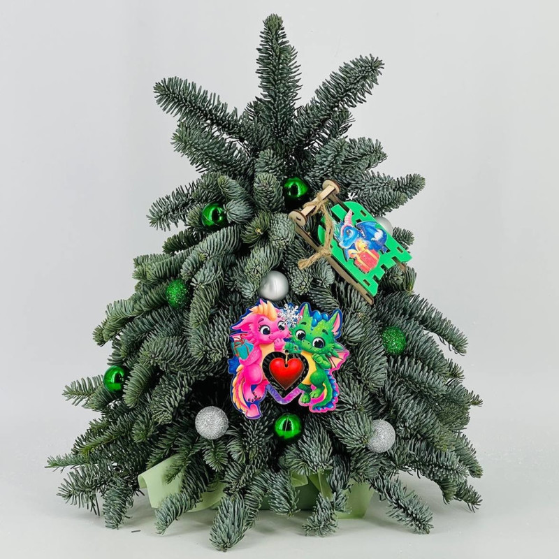 Настольная ёлочка из натуральной хвои нобилис ручная работа 35 см, стандартный