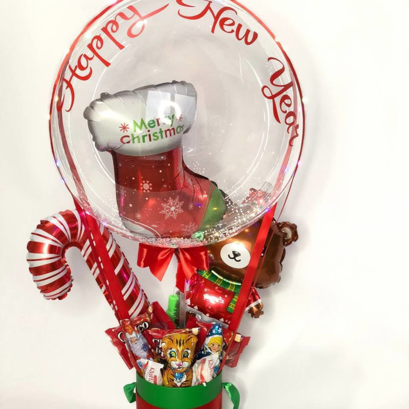 Букет со сладостями на новый год, стандартный